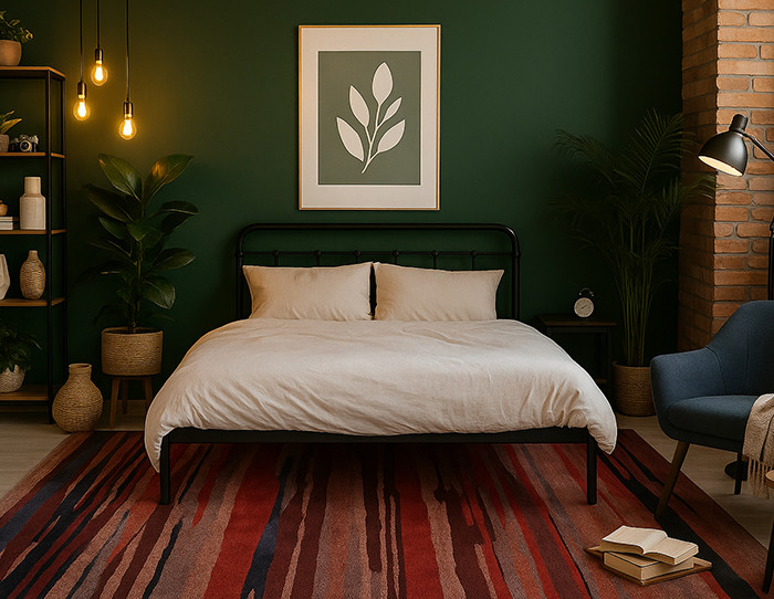 green_wall_bedroom